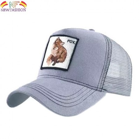 Gorra visera curva trucker Animal Zorro gris