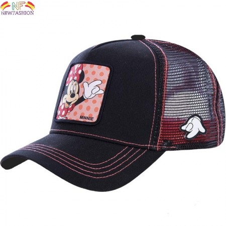 Gorra trucker de Minnie Mouse de Disney, en color negro. Visera curva.